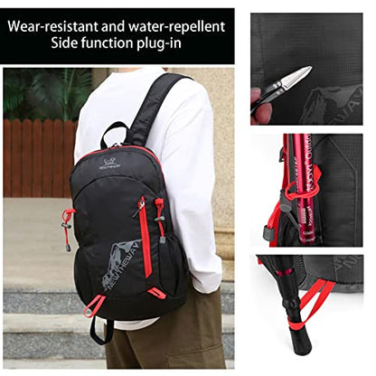Lywencom Hiking Backpack,20L sports lightweight folding waterproof ultra-light backpack suitable for outdoor camping picnic (black) - color: Black
