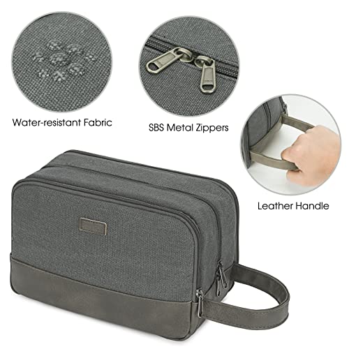 WANDF Travel Toiletry Bag for Men Large Toiletries Shaving Bag Water Resistant Hanging Dopp Kit Travel Accessories Bag for Women Men (Grey) - color: Grey