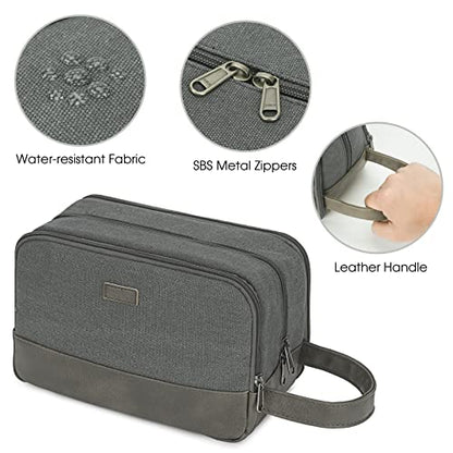 WANDF Travel Toiletry Bag for Men Large Toiletries Shaving Bag Water Resistant Hanging Dopp Kit Travel Accessories Bag for Women Men (Grey) - color: Grey