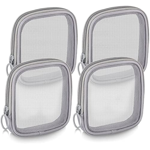 Weewooday 4 Pcs Mesh Makeup Bag Mesh Cosmetic Bag Travel Toiletry Pouch with Zipper Mini Makeup Cosmetic Purse for Daily Accessory(Small,Gray) - color: Gray, size: Small