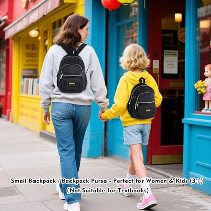 AOTIAN Mini Nylon Women Backpacks Casual Lightweight Small Daypack for Girls - color: Mini Black
