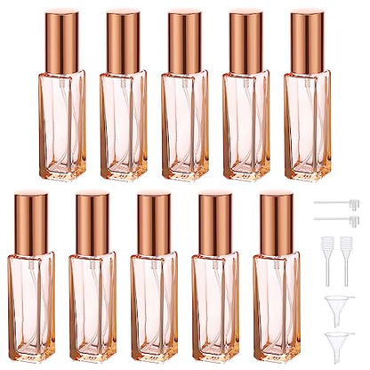 Segbeauty Travel Perfume Atomizer Refillable, 10 Packs Empty Perfume Spray Bottles, 10ML Mini Pocket Cologne Sprayer Fine Mist Atomizer Cosmetic Sample Bottle for Outgoing Party Work - color: Orange, style: Mini Bottle Set