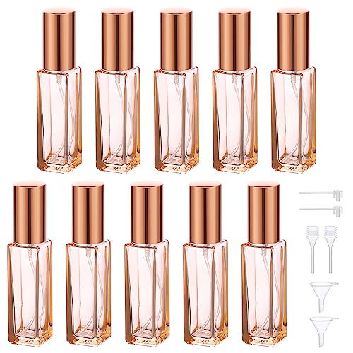 Segbeauty Travel Perfume Atomizer Refillable, 10 Packs Empty Perfume Spray Bottles, 10ML Mini Pocket Cologne Sprayer Fine Mist Atomizer Cosmetic Sample Bottle for Outgoing Party Work - color: Orange, style: Mini Bottle Set