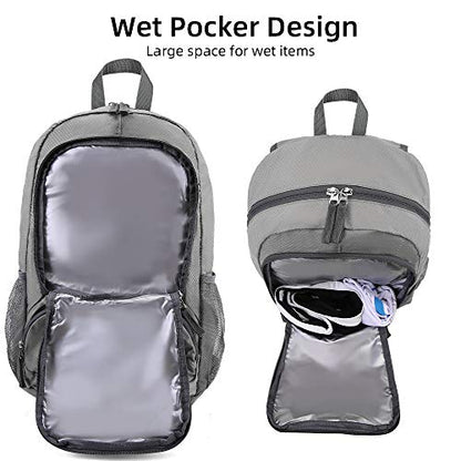 FENGDONG 35L Lightweight Foldable Waterproof Packable Travel Small Hiking Backpack Daypack for men women - color: A4-grey-upgrade