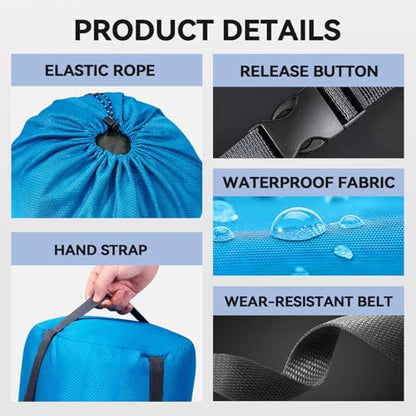 Compression Stuff Sack, Sleeping Bag Stuff Sack - Blue 16L/20L/29L Water Resistant Ultralight Lightweight Nylon Space Saving Storage Sack for Camping Hiking Travel Outdoor Backpacking - color: XL-Blue