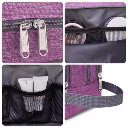 Toiletry Bag for Men/Women Hanging Dopp Kit Water Resistant Shaving Bag Small Toiletry Bag for Traveling (purple) - color: purple