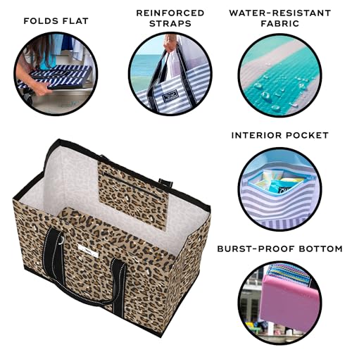 SCOUT Original Deano Tote - Durable Lightweight Open Top Beach, Pool & Lake Bag, Inside Zip Pocket, Folds Flat - color: Cindy Clawford