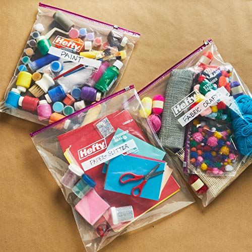 Hefty Slider Jumbo Storage Bags, 2.5 Gallon Size, 12 Count (Pack of 2) - size: 12 Count (Pack of 2), style: Jumbo Bag (2.5 Gallon)