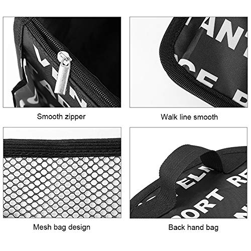 Waterproof Backpack Handbag with Zipper Portable Cosmetic Bag Insert Nylon Inner Bag Organizer(Black Letter) - color: Black Letter