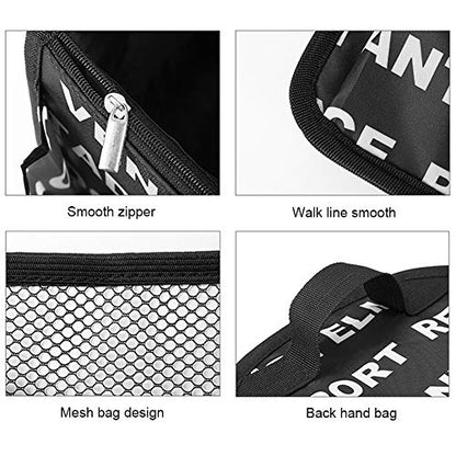 Waterproof Backpack Handbag with Zipper Portable Cosmetic Bag Insert Nylon Inner Bag Organizer(Black Letter) - color: Black Letter