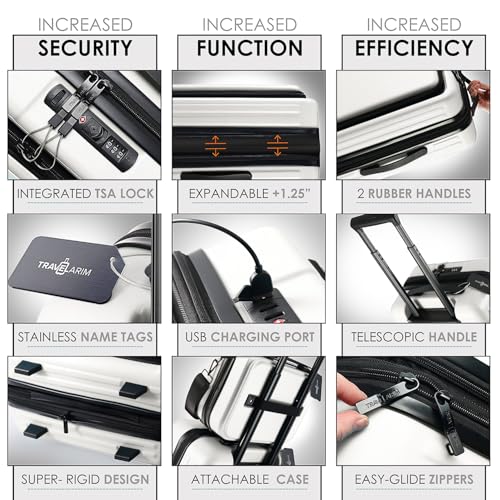 TRAVELARIM Hard Shell Luggage Sets with Spinner Wheels 4 Piece, Expandable Large Suitcases with TSA Lock, Travel Large Suitcase Set, White Luggage Set - color: White, size: 4 Piece Set (20/24/28)
