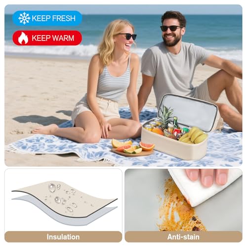 WOOMADA Beach Tote Bag With Cooler, Large Mesh Beach Bags for Women with Wet Pocket, Pool, Swim, Travel Essentials - color: Beige