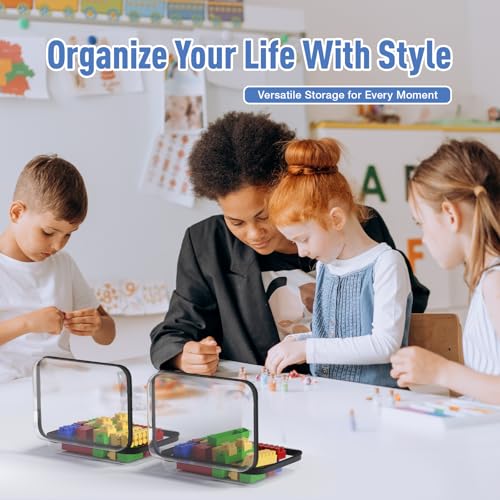 Mihkiom 2 Pack Clear Hard Shell Zipper Case, BIiss Plastic Bins for Organizing, Clear Zipper Pouches Makeup Case & Lidded Storage Bins for Cosmetics, Puzzles, 7 x 4.3 x 2.4 Inch (Small, White) - size: 2PACK-S-WHITE