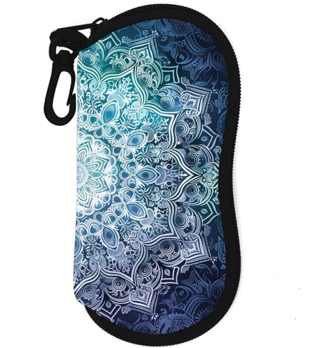 Sunglasses Case Soft Glasses Cases for Women Pouch Eyeglass Bag Eye Glass Kids Girls Sun Glasses Cute Kawaii - color: Blue Mandala