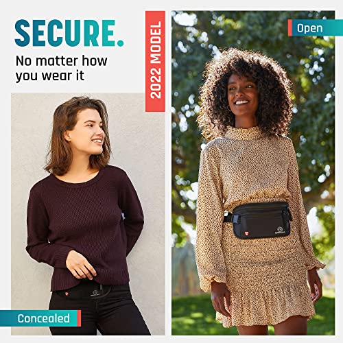 Alpha Keeper Money Belt for Travel Men Hidden RFID Passport Holder - color: Black