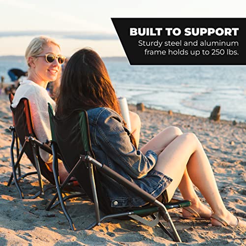 Cascade Mountain Tech Folding Camp Chair for Camping, Beach, Picnic, Barbqeues, Sporting Events with Carry Bag - color: Black