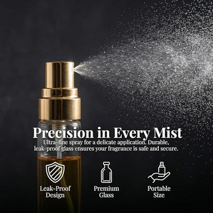 50Pcs 10ml Mini Spray Bottles, Empty Clear Glass Mist Spray Bottle Refillable Mini Perfume Atomizer Travel Sample Bottle Lids Fine Mist Perfume Atomizer Makeup Container