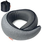 Travel Pillow | High-Density Memory Foam Pillow with 360° Surround Support. Ergonomically Designed. Ideal for Airplane Travel and Home Use. - color: Dark Gray
