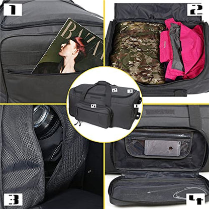 Greencity Duffel Bag Wheels Rolling Deployment Wheeled Military Suitcase Heavy-Duty Extra large deployment bag Capacity 32 Inch，Grey - color: Grey