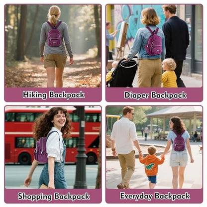 AOTIAN Mini Nylon Women Backpacks Casual Lightweight Small Daypack for Girls - color: Mini Deep Purple
