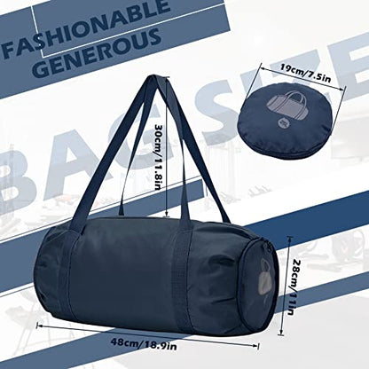 Foldable Sports Gym Duffel with Wet Dry Pocket, Ultralight Travel Carry on Bag, Overnight Weekender for Travel, Beach (Blue) - color: Blue