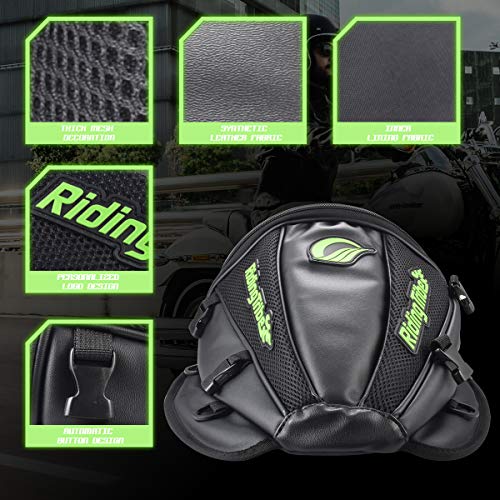 KATUR Motorcycle Backseat Tank Bag Multifunctional Waterproof PU Leather Storage Saddle Bag Motorbike Rear Seat Super Light Tail Accessories Bags -Black