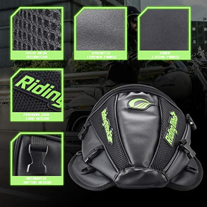 KATUR Motorcycle Backseat Tank Bag Multifunctional Waterproof PU Leather Storage Saddle Bag Motorbike Rear Seat Super Light Tail Accessories Bags -Black