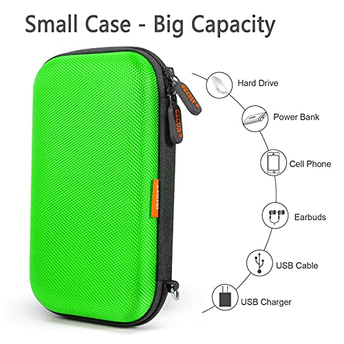Power Bank Storage Case Hard EVA Protective Travel Case – Small Electronic Carrying Pouch for Hard Drive, Cell Phone, Charging Cable, External Battery, Earbuds (Light Green) - color: Light Green