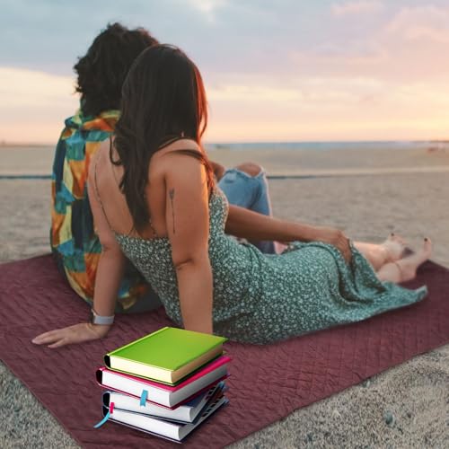 Tranqun 2 Pcs Large Waterproof Outdoor Blanket 78 x 55'' Windproof Blanket Quilted Waterproof Fleece Sandproof Foldable Warm Stadium Blankets for Camping Picnic Sporting Event Cold Weather(Dark Red) - color: Dark Red