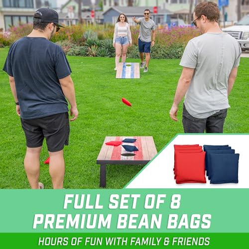 GoSports Portable Cornhole Sets, 8 Styles – Choose 4 x 2 ft or 3 x 2 ft - Boards Include 8 Bean Bags, Travel Case, and Game Rules - style: 4 x 2 ft Barnwood
