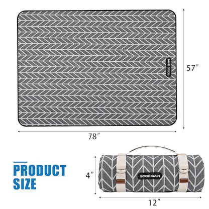 Picnic Blankets Outdoor Extra Large - Waterproof Picnic Blanket with Carry Strap | Machine Washable Picnic Mat with Sandproof Backing for Park , Grass, Camping, Hiking, Concerts (Graphite Grey) - color: Graphite