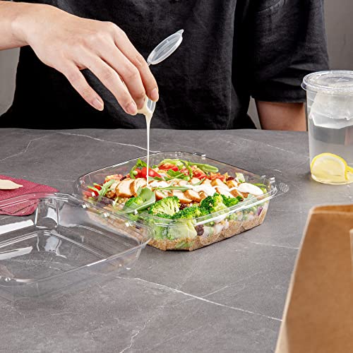 Restaurantware Thermo Tek 33.8 Ounce Clamshell Containers 100 Anti-Fog To Go Food Containers - Freezable Square Clear Plastic Food Packaging Containers Disposable - size: 39 oz