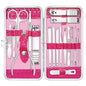 Yougai Manicure Set Professional Nail Clippers Set, 18Pcs Manicure Kit Stainless Steel Nail Kit for Women, Pedicure Set Nail Grooming Kit with Travel Case - color: Pink
