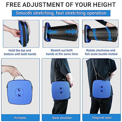 Upgraded Folding Stool - 485lbs Load Capacity,Telescopic Stool,Portable Collapsible Seat for Camping,Fishing,Hiking,Travel - color: Blue