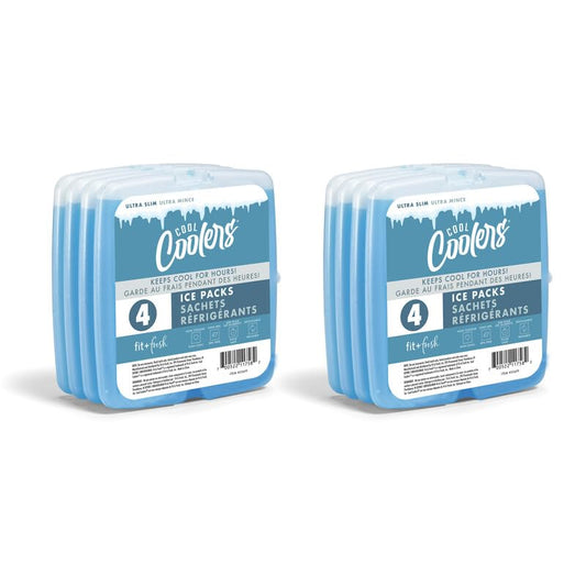 Cool Coolers by Fit + Fresh, Reusable & Long-Lasting Slim Ice Packs, Cold Packs for Lunch Boxes, Ice Packs for Lunch Bags, Blue 8 Pack - color: Blue (8 Pack)
