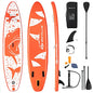 Goplus Inflatable Stand up Paddle Board, 10'/10.5'/11' SUP 6" Thick with Premium Accessories, Adjustable Aluminum Paddle, Leash, Carry Bag, Hand Pump, Removable Fin, ISUP for Adults - size: 10.5 FT, style: Orange+White