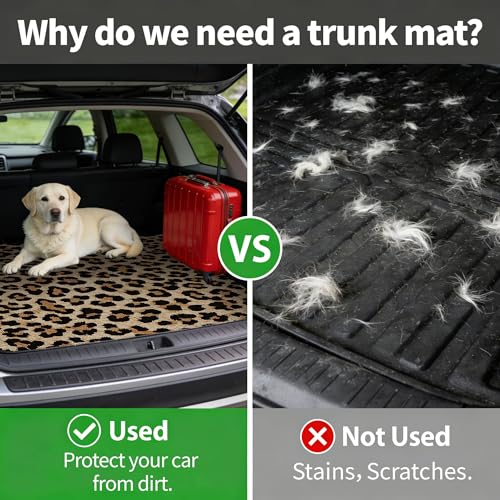 Car Trunk Mat - Universal Size 29" x 39", Leopard Print Pattern Cargo Liner, Car Accessory for SUVs/Sedan/Wagons, Durable Protective Mat, Trunk Liner for Families/Travel Enthusiasts - style: Leopard Print-4