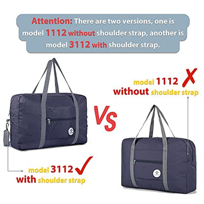 For Spirit Airlines Personal Item Bag Foldable Travel Duffel Bag Tote Carry on Luggage Duffle Overnight for Women and Men - color: 1112 Dark Blue