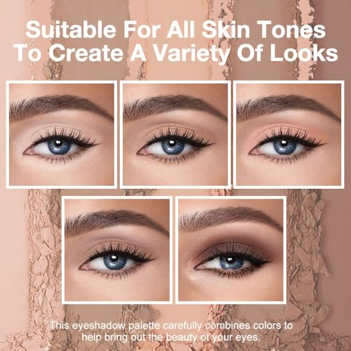 Matte Eyeshadow Palette, Nude Neutral Brown Eye Shadow, Beige Taupe Coffee Eyeshadow, Soft Blendable Natural Makeup, Long Lasting Waterproof Eyeshadow for Daily Office Smokey Look, Sombra de Ojos 01 - color: B01