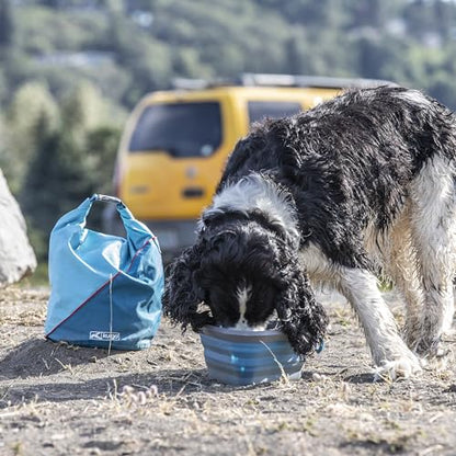 Kurgo Kibble Carrier - Portable Kibble Carrier - Compact Travel Storage - Dog Food Dry Bag - Camping Dog Storage - 5 lb Capacity - Coastal Blue - color: Coastal Blue