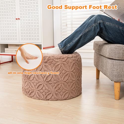 Plush Multi-Functional Ottoman Pouf – Ergonomic Ottoman Foot Rest with Space-Saving Design, Perfect Under Desks, Couches & Sofas (Coffee) - color: Coffee