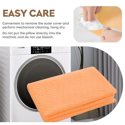 Small Shredded Memory Foam Pillow, Camping Pillow Travel Pillow - Compressible Medium Firm, Breathable Cover, Ideal Backpacking Hiking, Airplane and Car (Apricot Yellow, S) - color: Apricot Yellow, size: S-16 X 12 Inch