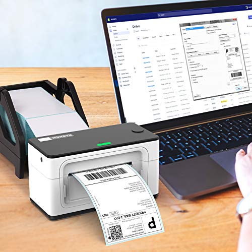 MUNBYN Label Holder for Rolls and Fan-Fold Labels, Thermal Sticker Roll Holder for Desktop Thermal Printer Shipping Supplies Industrial Paper, Black - color: Black
