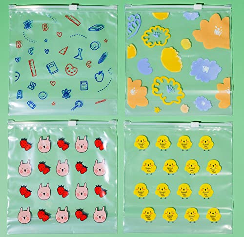 Quart Resealable Slider Food Storage Bags, 100 Count, Fun Designs, 4 Different Fun Patterns, Zero BPA, Lunch, Trips, Parties & More - size: 0.25 Gallon