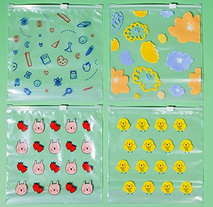 Quart Resealable Slider Food Storage Bags, 100 Count, Fun Designs, 4 Different Fun Patterns, Zero BPA, Lunch, Trips, Parties & More - size: 0.25 Gallon