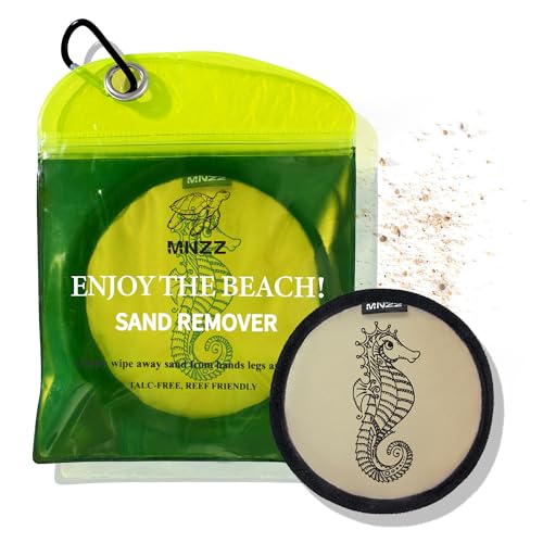 MNZZ Beach Sand Remover Bag Sand Eraser Quick Dry Pouch for Travel Pool Picnic Blanket Chair Cover Umbrella Tent Shell Shovel Canopy Shade Hat Holder Clip Outdoor Accessories - color: 1pcs Exquisite Round Seahorse