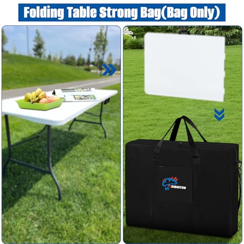 SIRUITON Folding Table Storage Bag, Portable 600D WaterProof Carry Bag for Folding Picnic/Camp Tables with Reinforcing Plate & Shoulder Strap, 36" D x 30" W x4.7 H Fits 6FT Folding Tables（Bag Only） - size: 6ft Folding Table Bag