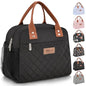 HOMESPON Insulated Lunch Bag for Women Men Adults Lunch Tote with Front Pocket Lunch Box Container Cooler Bag for Work Picnic (Black with Side Pockets) - color: Black (Side Pockets)