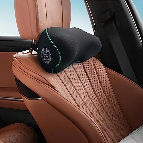 Really Soft Car Headrest Pillow, Car Pillow for Driving with Adjustable Strap, 100% Memory Foam Neck Pillow, Breathable Removable Cover & Ergonomic Design - Travel Car Neck Pillow(Lightblue Side Rope) - color: Blue