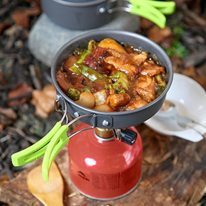 MalloMe Camping Cookware Mess Kit for Backpacking Gear – Camping Cooking Set - Camping Pots and Pans Set - Backpacking Stove/Portable Stove Compatible - Camp Kitchen Equipment Accessories Pot - style: 1 Liter Pot